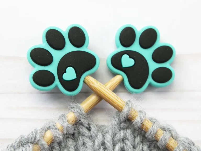 Stitch Stoppers Yarn Turquoise Dog Paw from Fox & Pine Stitches 2/package